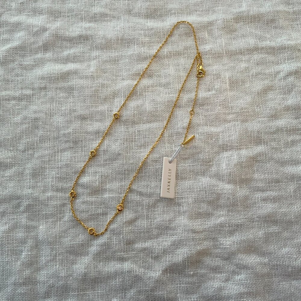 JaxKelly *Waterproof* Champagne Stone Gold Necklace - Picture 4 of 4